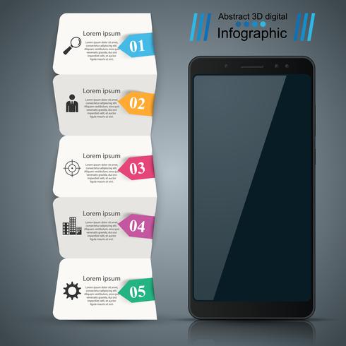 Digitales Gerät, Smartphone. Geschäft Infografik. vektor