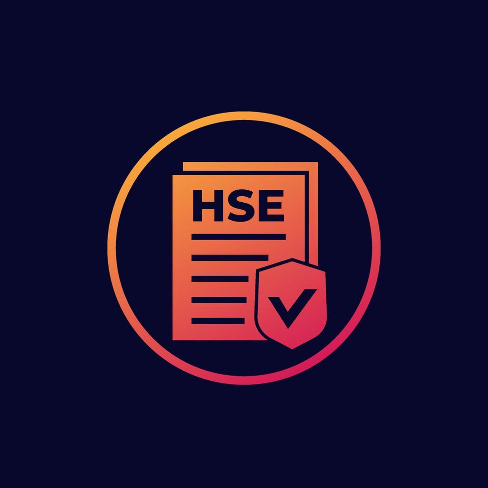HSE ikon, hälsa, säkerhet och miljö koncept vektor
