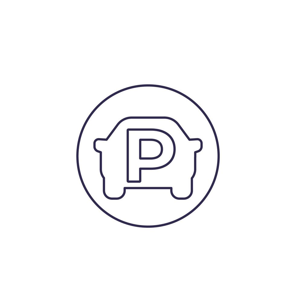 Symbol für die Vektorlinie des Parkplatzes vektor