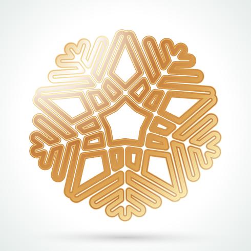 Gold Schneeflocke Symbol vektor