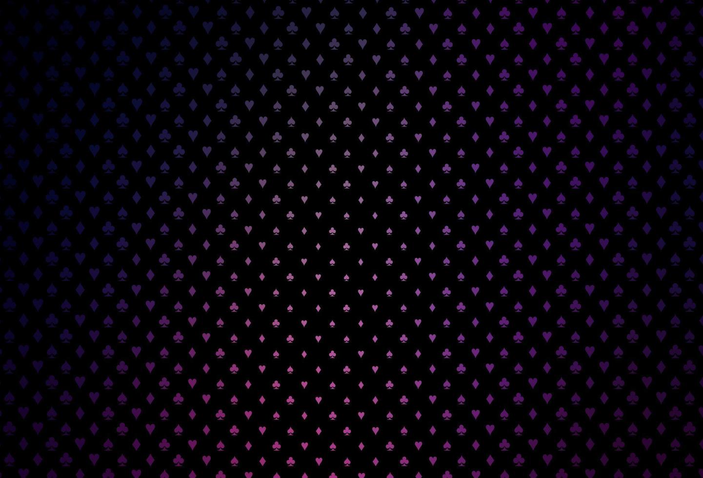 dunkelviolette, rosafarbene Vektorabdeckung mit Symbolen des Glücksspiels. vektor