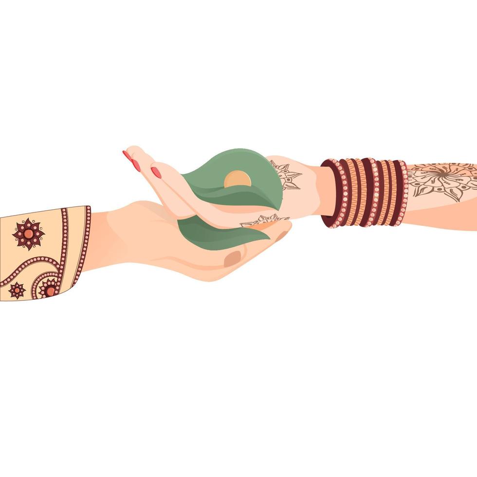 kreative Vektorillustration der hinduistischen Hochzeit auf weißem Hintergrund. vektor