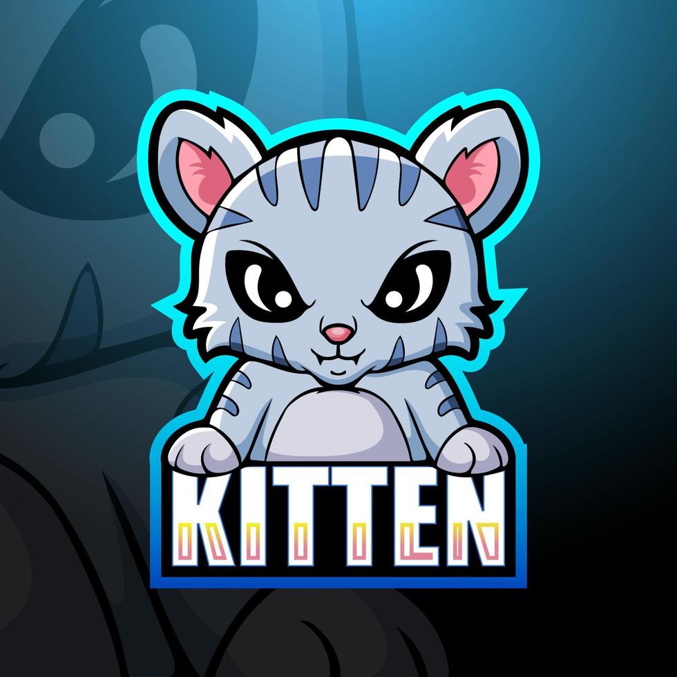 kattunge maskot esport logotyp design vektor