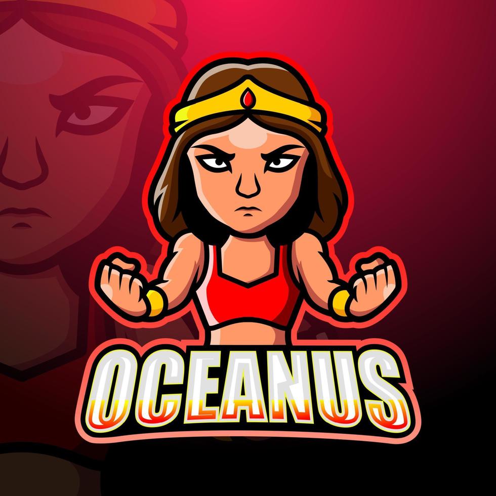 oceanus maskot esport logotypdesign vektor
