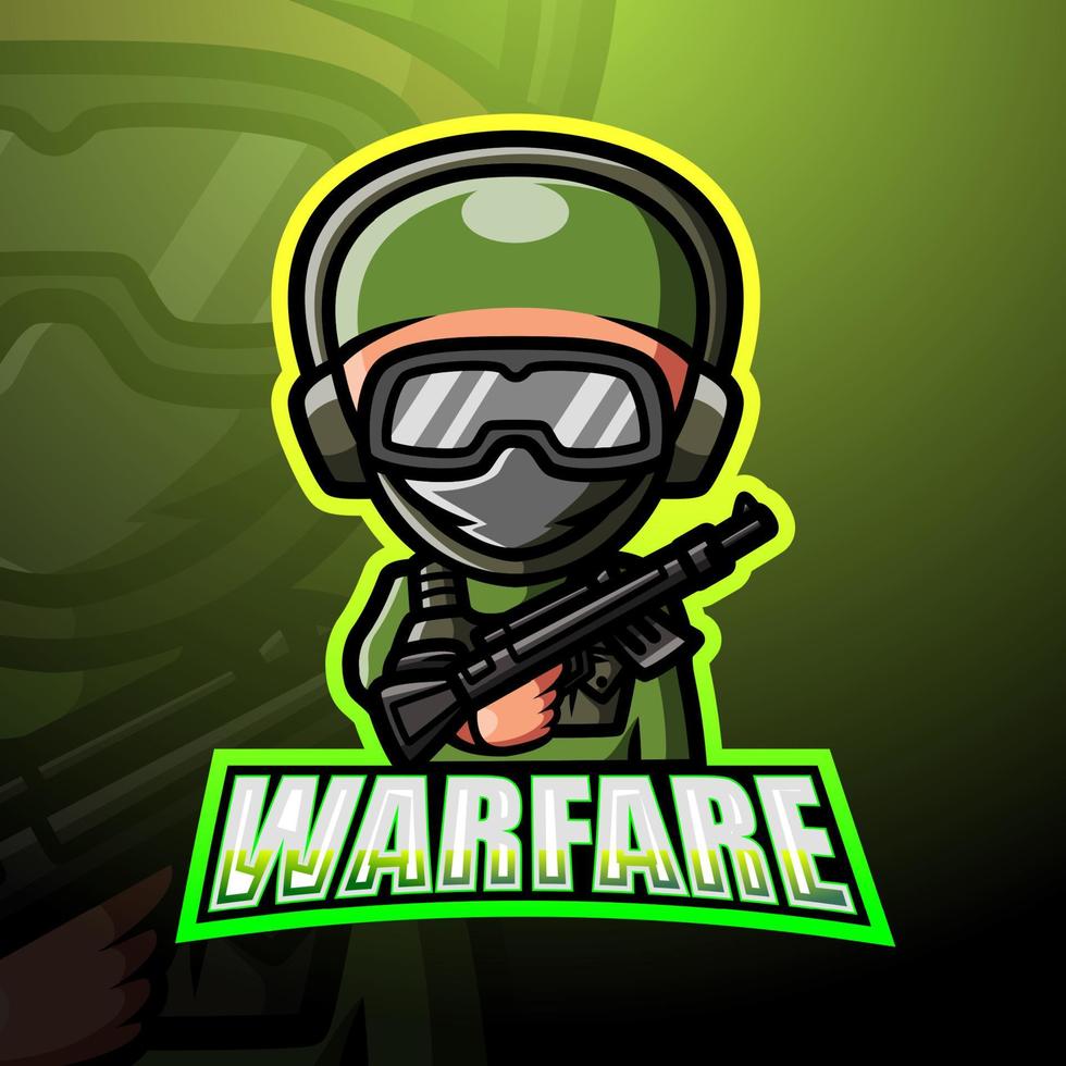 Warfare maskot esport logotypdesign vektor