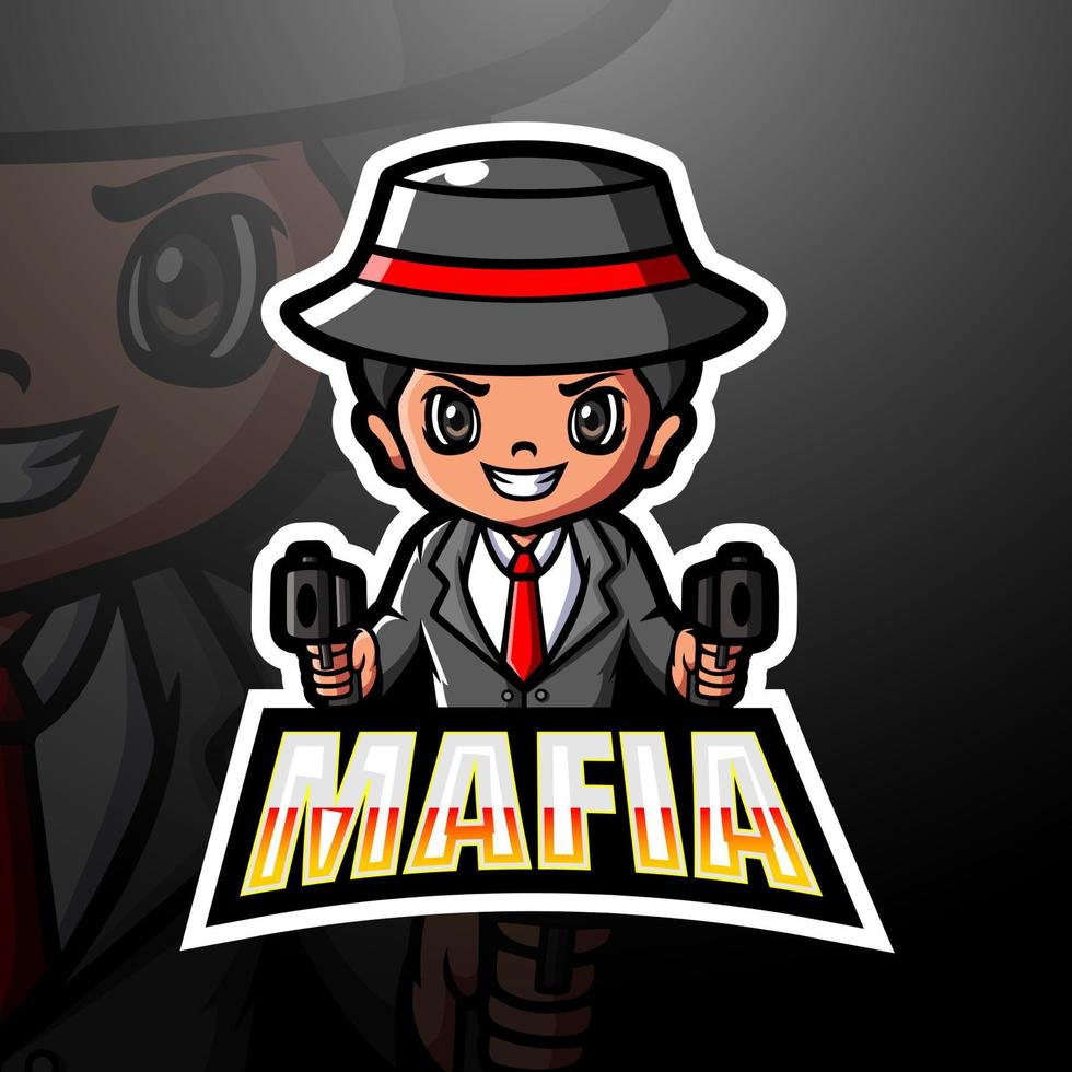 mafia maskot esport logotypdesign vektor