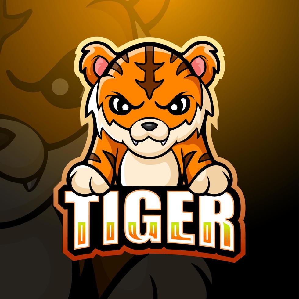 Tiger-Maskottchen-Esport-Logo-Design vektor