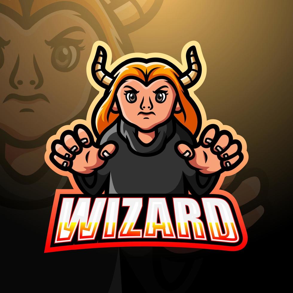 Wizard maskot esport logotypdesign vektor