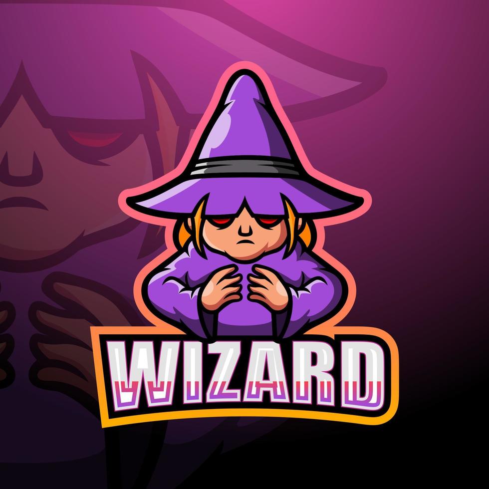 Wizard maskot esport logotypdesign vektor