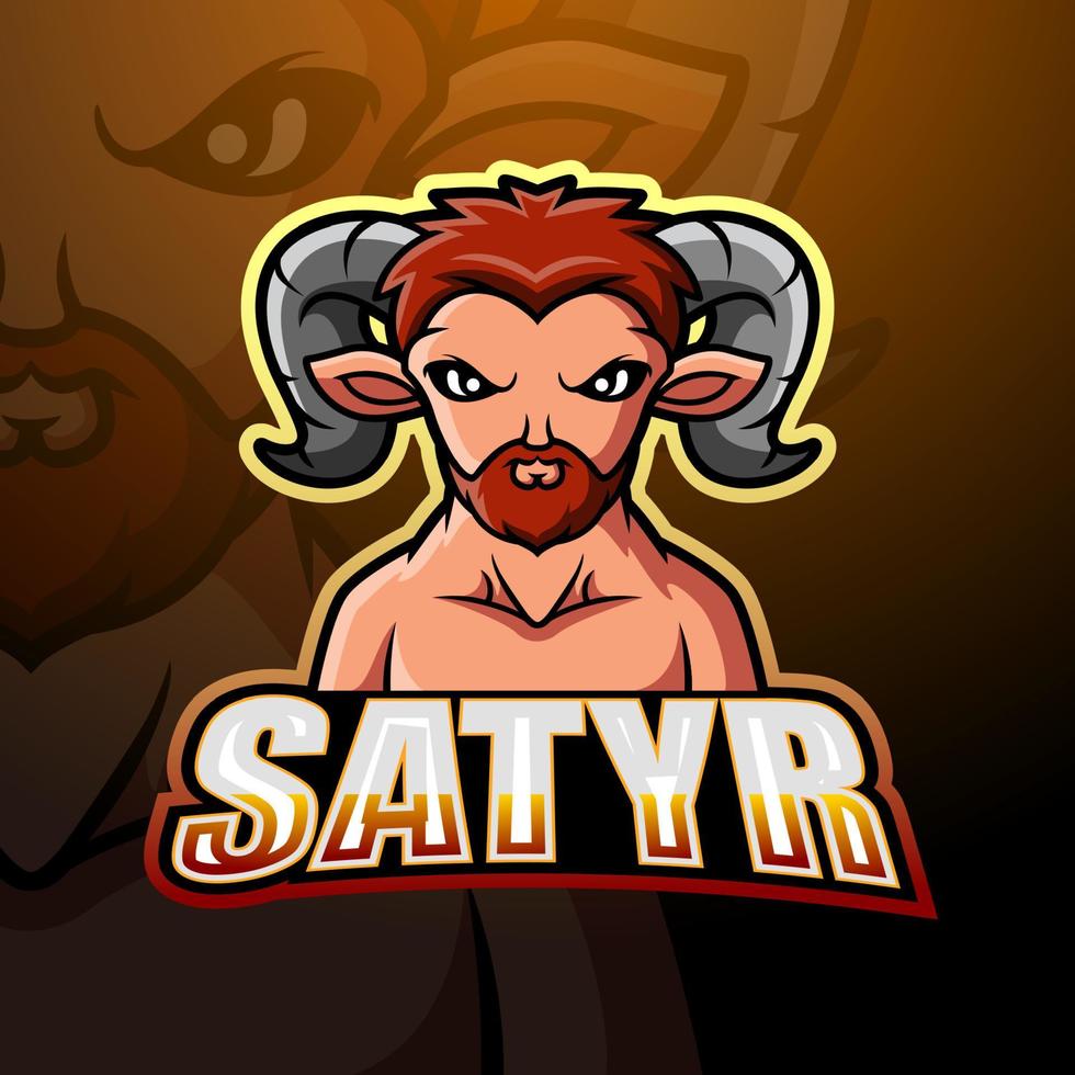 satyr maskottchen esport logo design vektor