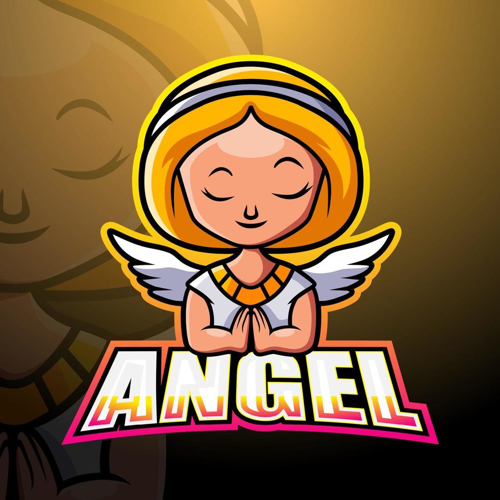 angel mascot esport logotypdesign vektor