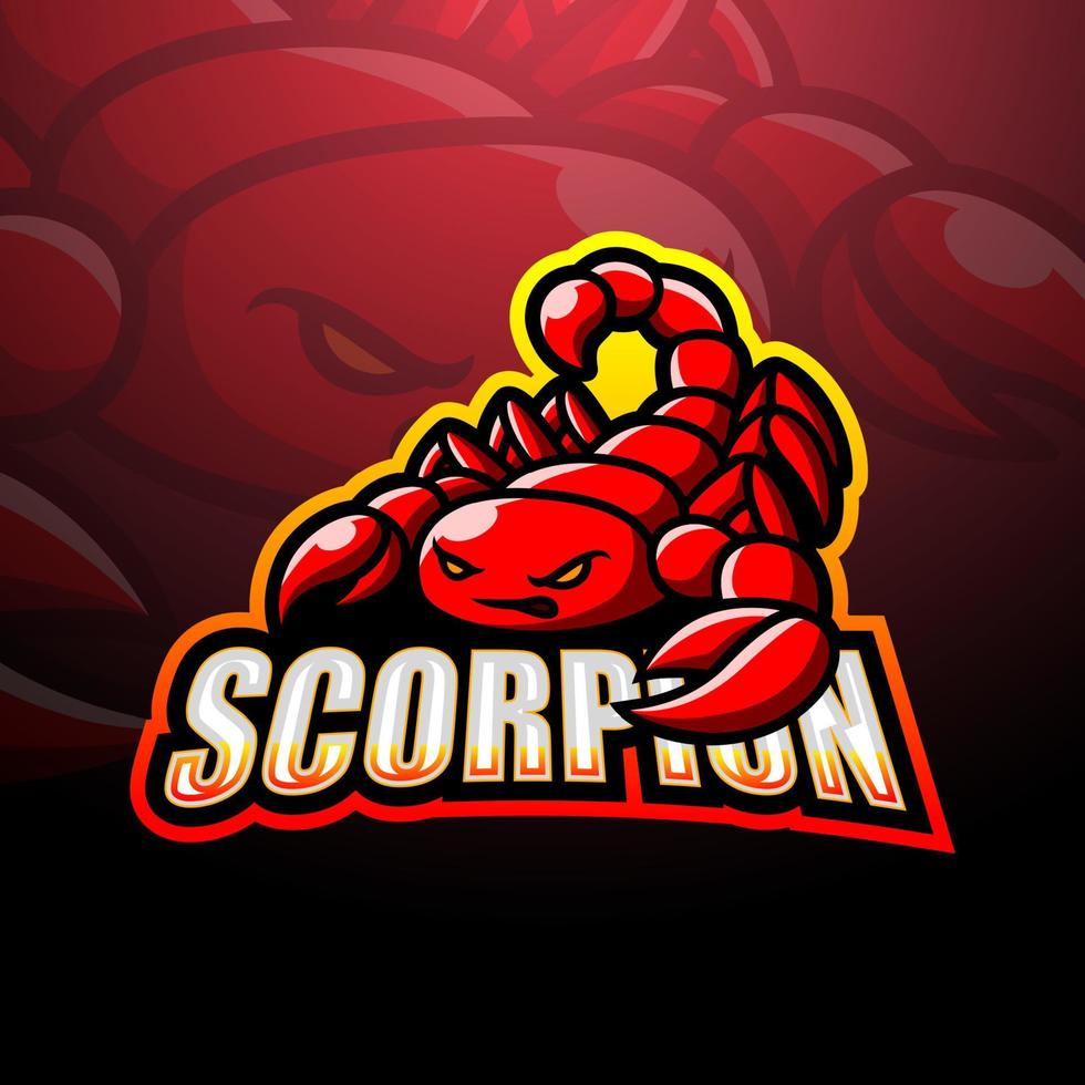 scorpion maskot esport logo design vektor