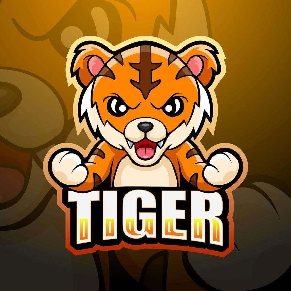 Tiger-Maskottchen-Esport-Logo-Design vektor