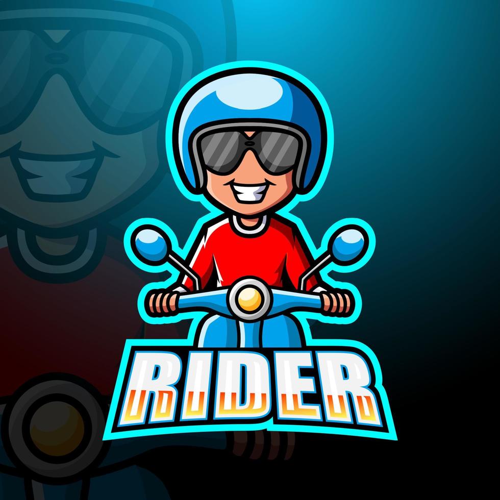 Rider maskot esport logotypdesign vektor