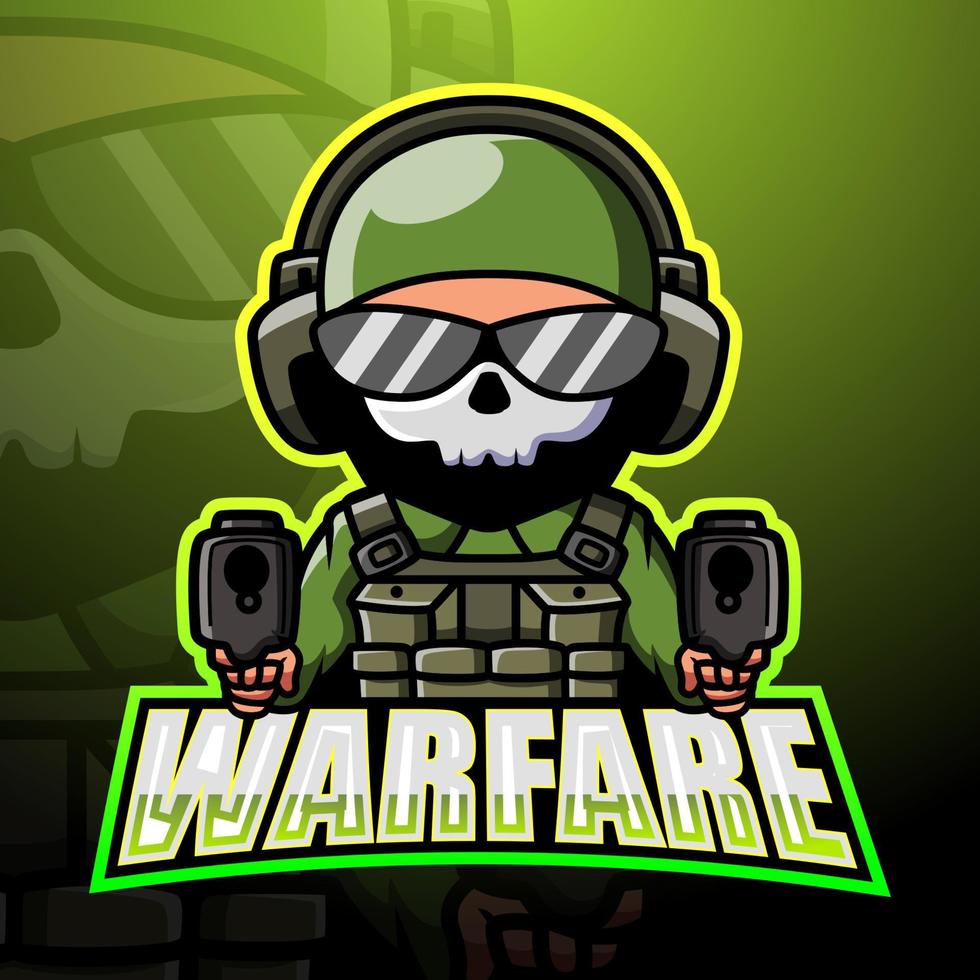 Warfare maskot esport logotypdesign vektor