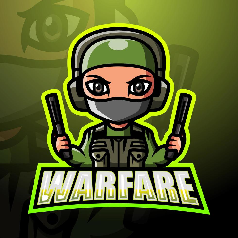 Warfare maskot esport logotypdesign vektor