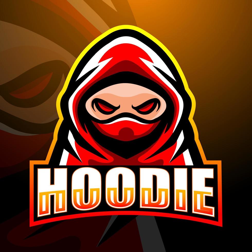 hooded man maskot esport logo design vektor