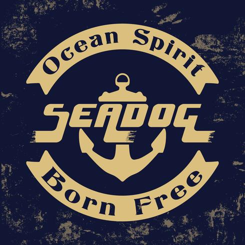 Ocean Spirit Vintage Briefmarke vektor