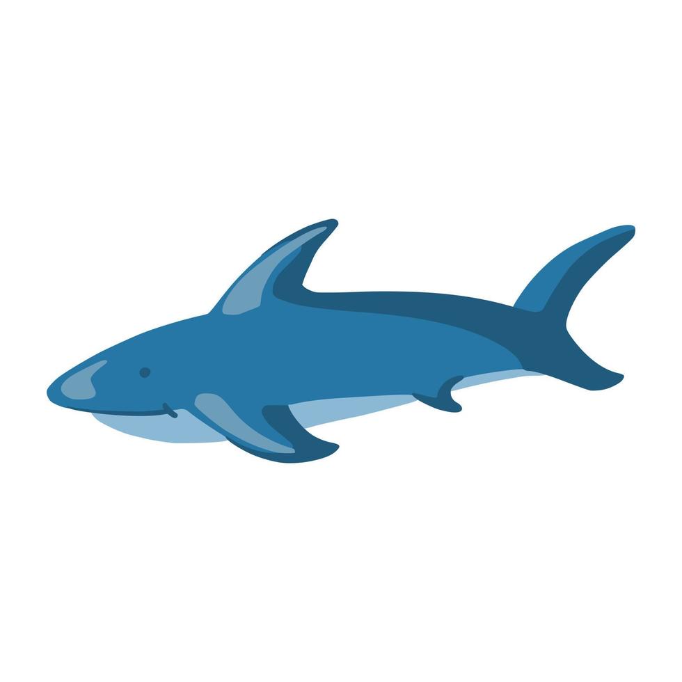 süßer Hai isoliert auf weißem Hintergrund vektor