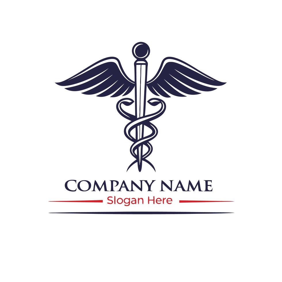 medizinisch Caduceus Symbol Logo Design Hintergrund vektor