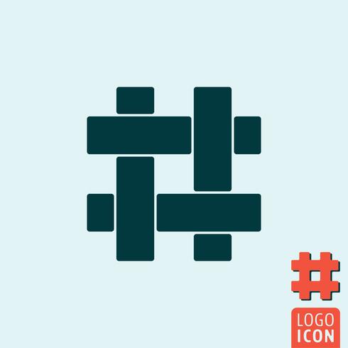 Hashtag ikon isolerad vektor