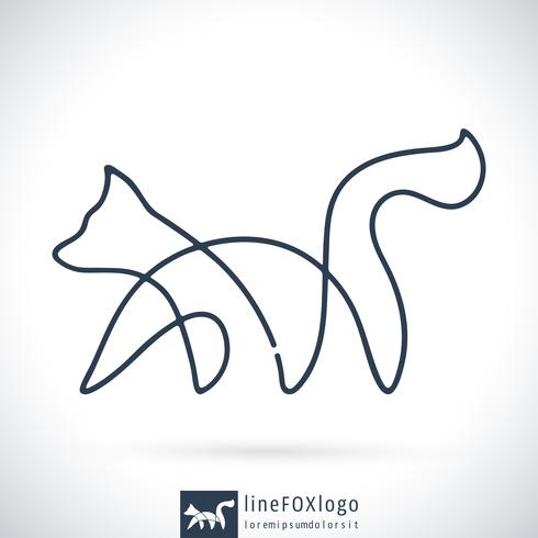 Line Fox-logotyp vektor