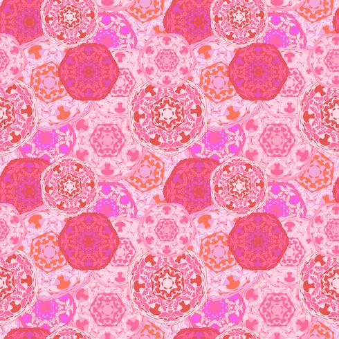Gypsy sömlös mönster av abstrakta mångfärgade runda mandalaer. Etnisk bakgrund vektor