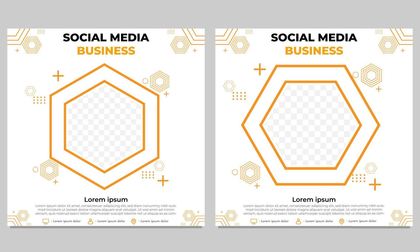 gul affärsmall för inlägg på sociala medier vektor