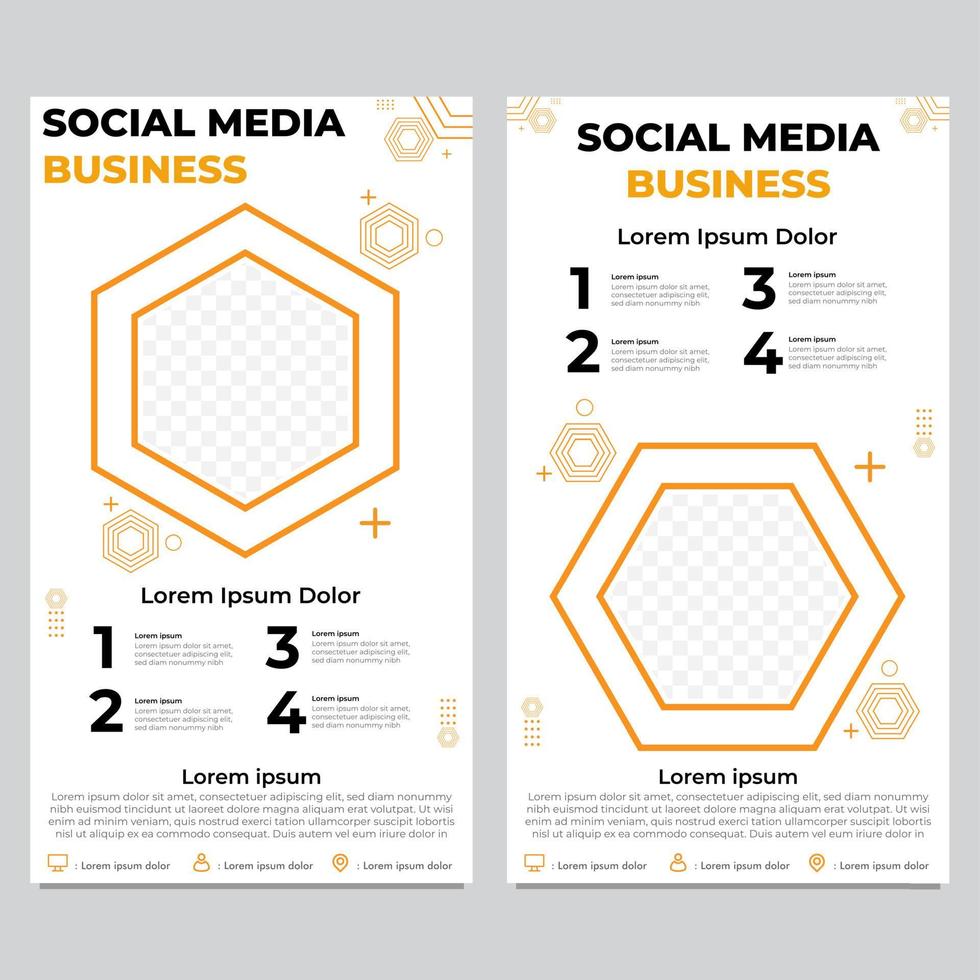 Gelbe Business-Social-Media-Post-Vorlagensammlung vektor
