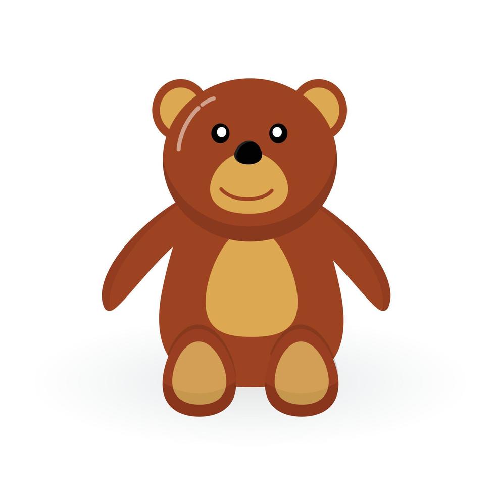 björn docka leksak 2d tecknad illustration vektor