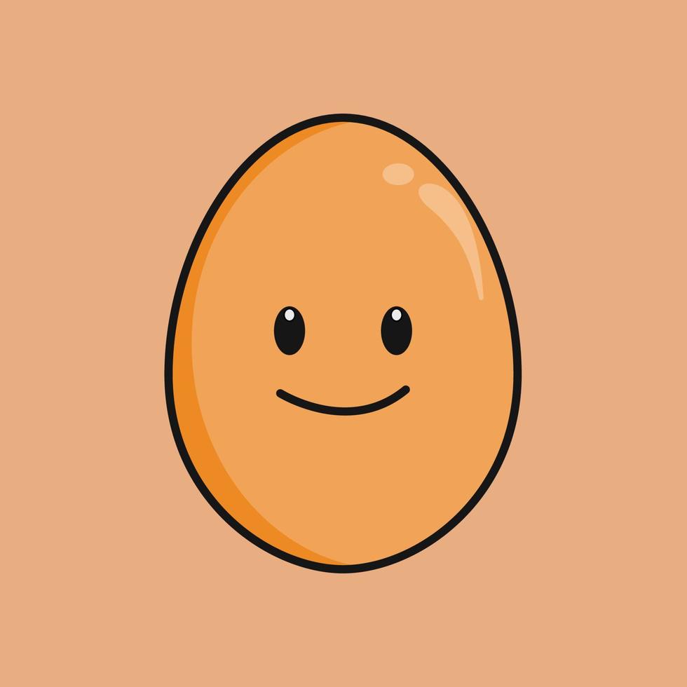 söta ägg med uttryck seriefigur vektor