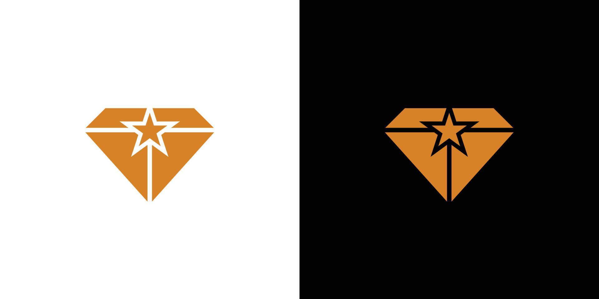 modern och attraktiv diamantstjärna logotypdesign vektor