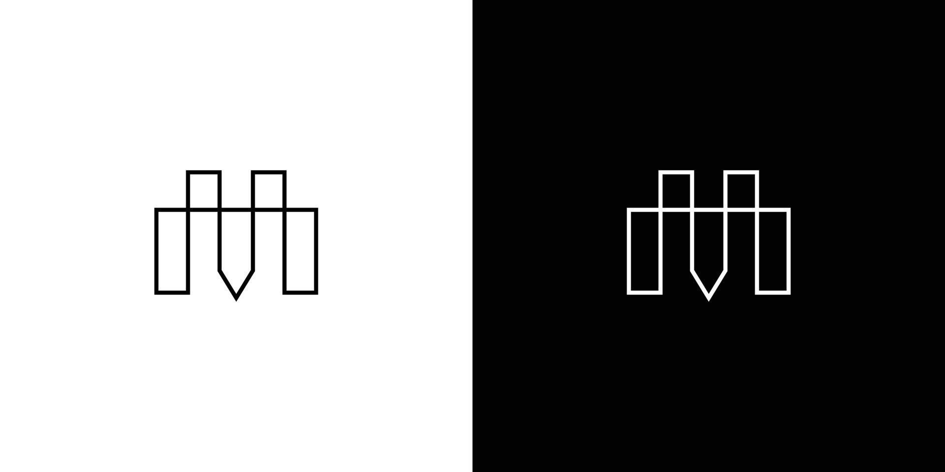 unik och modern logotypdesign för initial bokstaven m vektor