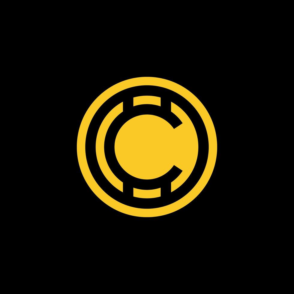 Buchstabe c Krypto-Logo-Design vektor