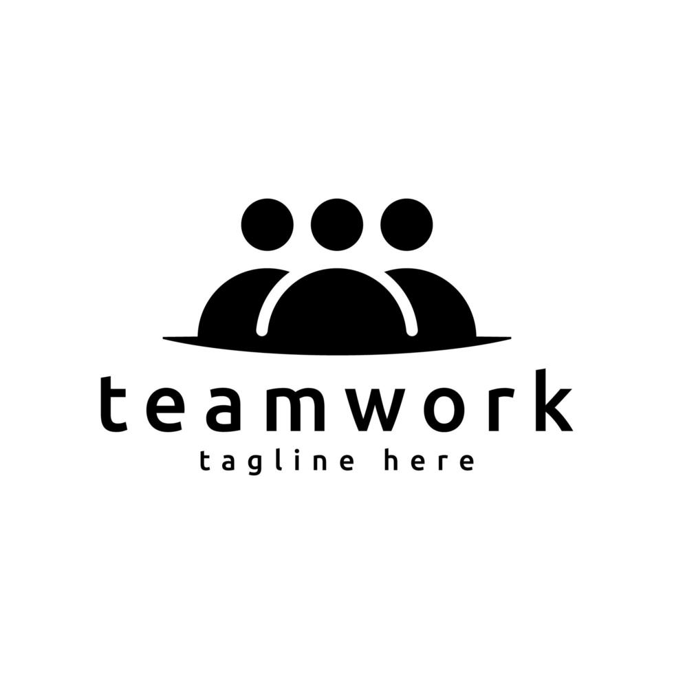 Teamarbeit Person Vektor-Logo-Design vektor