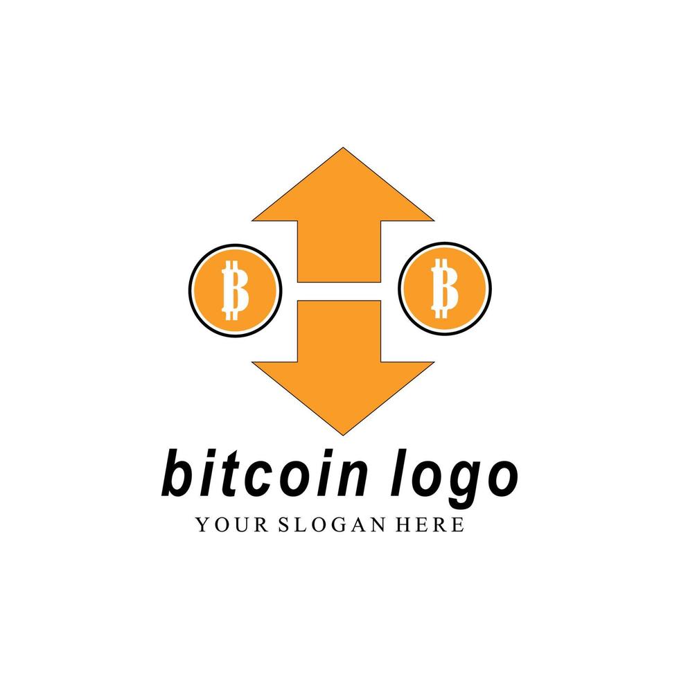 vektorillustration von bitcoin, kryptowährung, blockchain. passend für Blockchain-Bitcoin-Aufkleber für Web oder Druck. Bitcoin-Logo. vektor