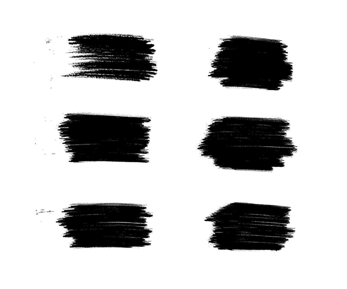vektor grunge svart färg, bläck penseldrag, pensel. smutsigt konstnärligt designelement. abstrakt svart målarfärg bläck penseldrag för din design använder ram eller bakgrund för text. set - vektor