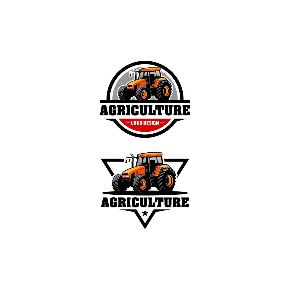 uppsättning av traktor logotyp vektor