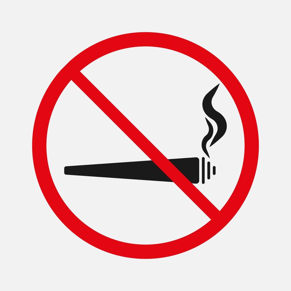 Rauchen von Marihuana verbotenes Zeichen. kein Unkrautvektorsymbol isoliert auf weißem Hintergrund. vektor