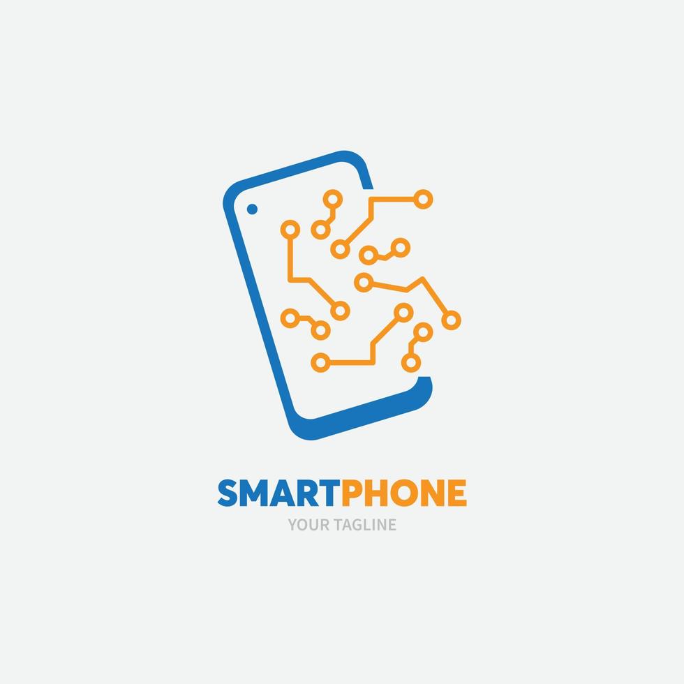 digital teknik logotyp mall. mobiltelefon och surfplatta vektor design. smarta prylar illustration