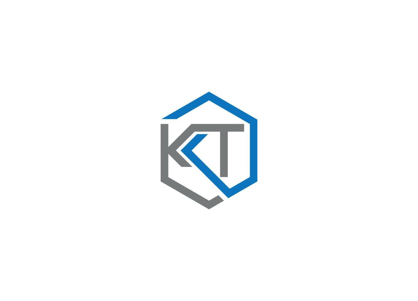 kt moderne Logo-Design-Vektorsymbol-Vorlage mit weißem Hintergrund vektor