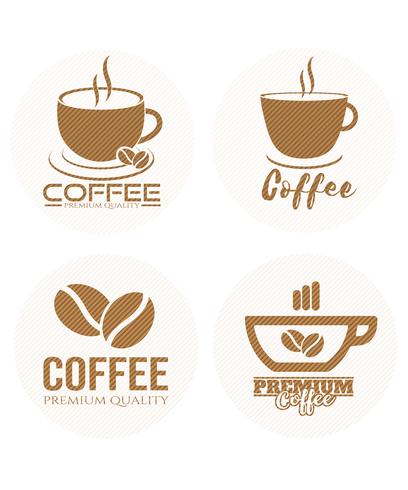 Set med kaffe label.logo, emblem, emblem samling på vit bakgrund. vektor