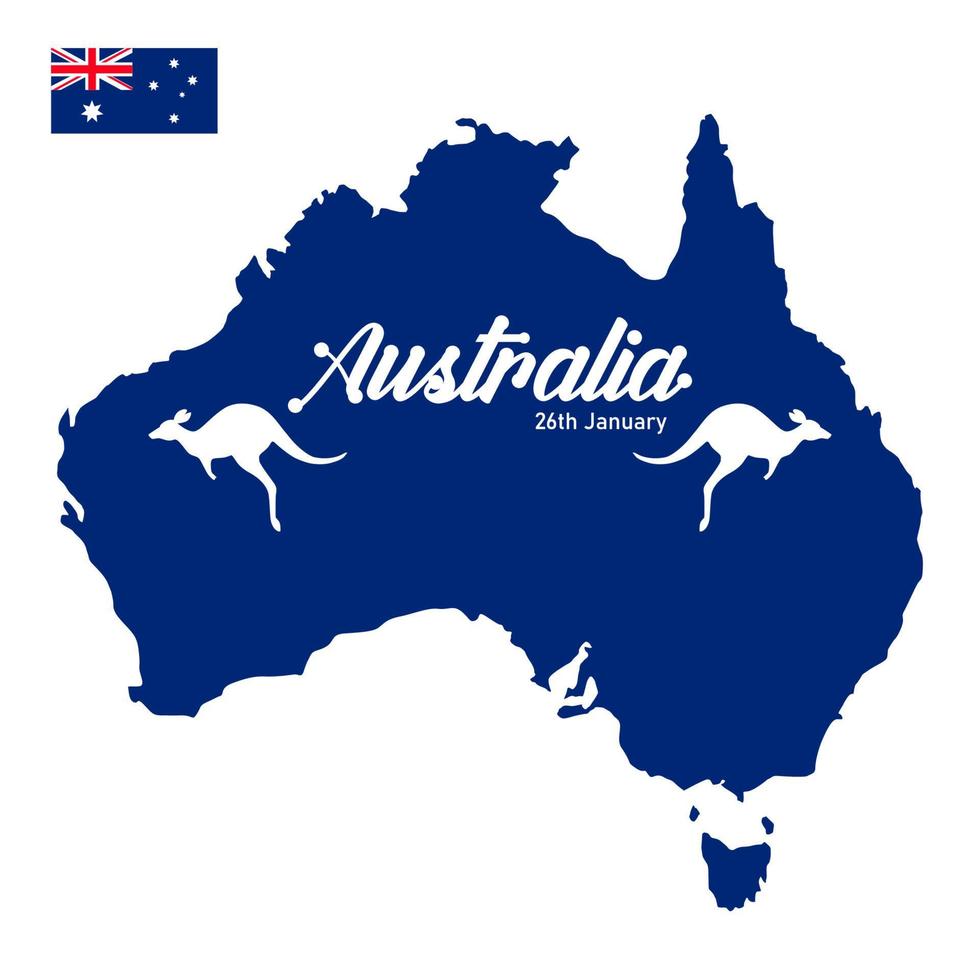 bakgrund med en blå karta för australiens dag vektor