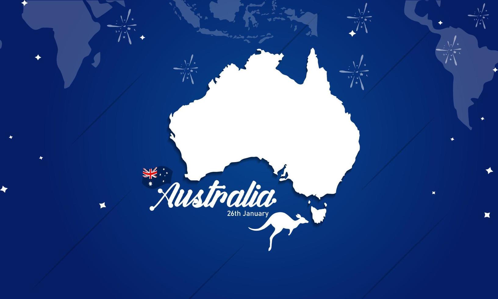 glückliches australien-tagesfeierplakat, minimaler fahnenhintergrund vektor