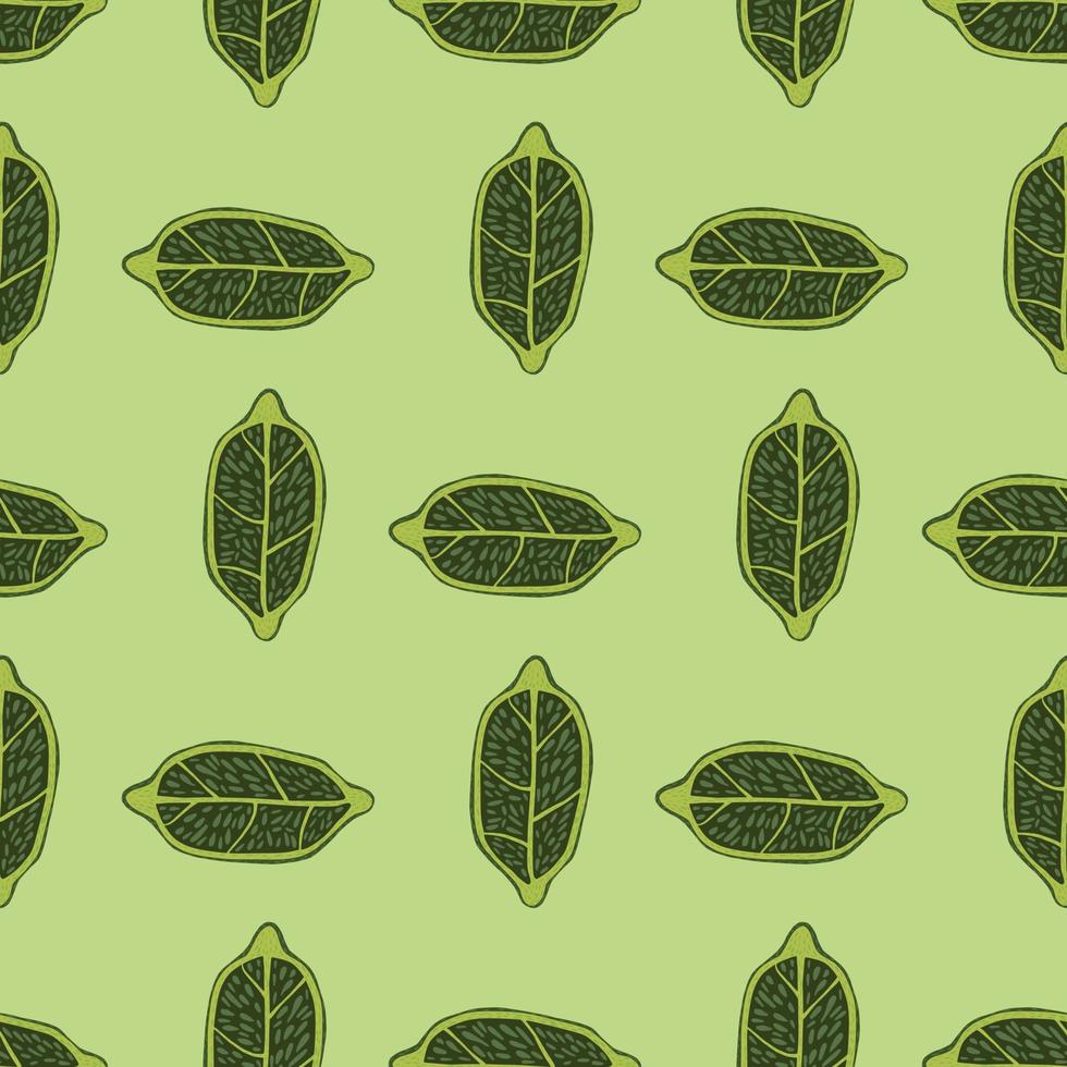 abstrakt grön citron frukt silhuetter seamless mönster. ljusgrön bakgrund. mat bakgrund. vektor