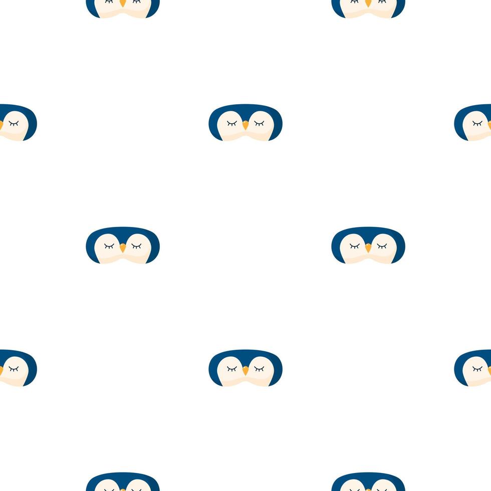 pingvin blå färg geometriska sömlösa mönster på vit bakgrund. barn grafisk designelement för olika ändamål. vektor