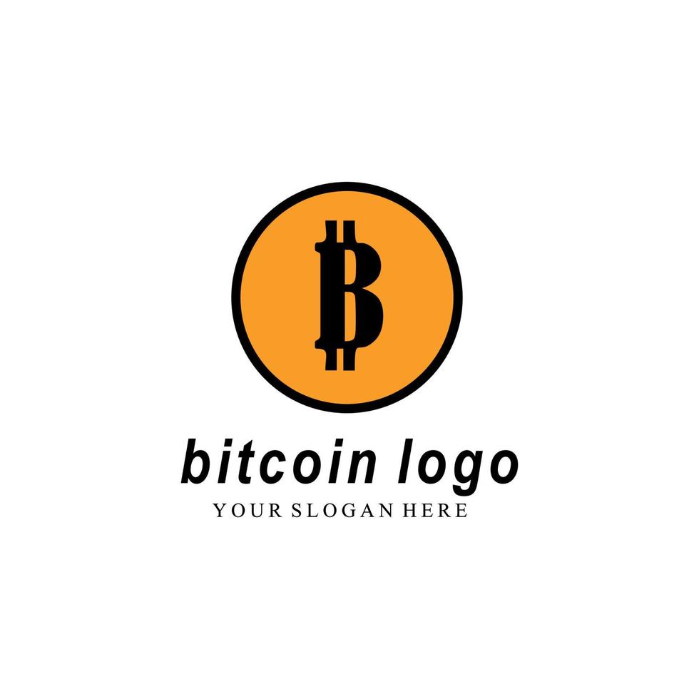 vektor illustration av bitcoin, kryptovaluta, blockchain. passar blockchain bitcoin-klistermärken för webb eller print. bitcoin logotyp.