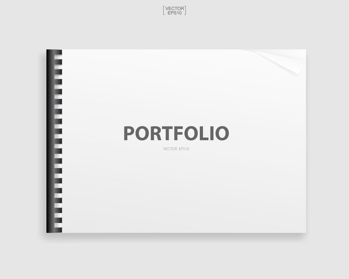bokpärm med tomt omslag för bakgrund. malldesign för katalog, portfolio, sidpresentation. vektor. vektor