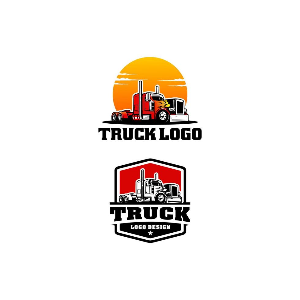 lastbilsföretag logotyp mall, premium vektor logotypdesign isolerade. färdigt logotyp koncept