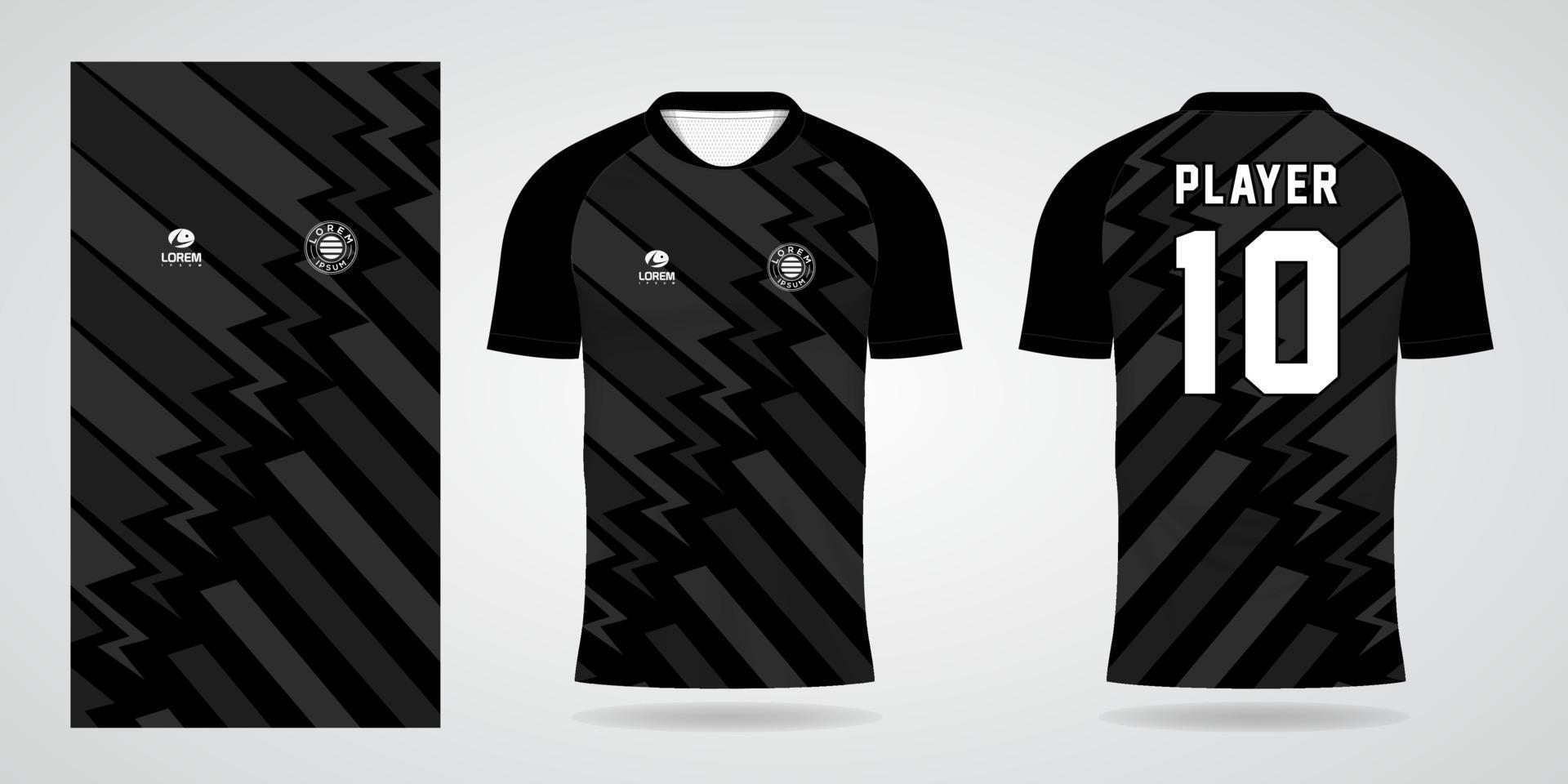 Designvorlage für schwarzes Sporthemd-Trikot vektor